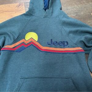 Jeep Blue Hoodie with Embroidered Design